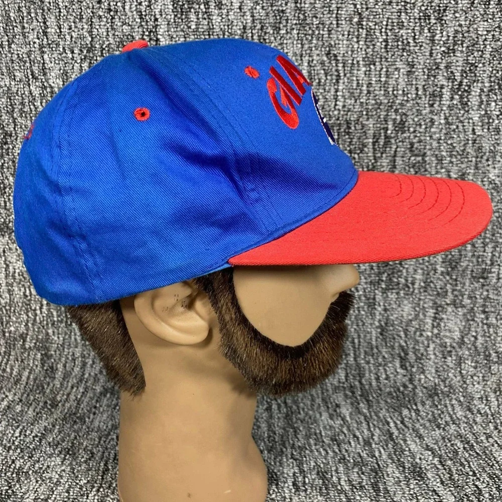Vtg Drew Pearson New York Giants Snapback Hat Cap Blue Red Helmet NFL Youth